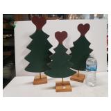(3) Wooden Christmas Trees
