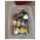 Tote W/ Misc Glassware & More