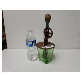 Antique Green Glass Hand Mixer