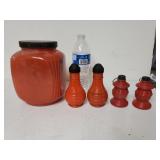 Antique Canister, And Salt And Pepper Shakers