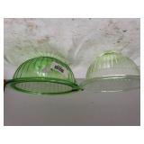 Glass Green Depression Bowls