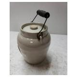 Small Crock With Top & Handle