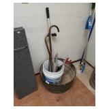 Large Wash Pail Bucket, Canes And More