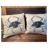 Two Blue Crab Throw Pillows