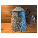 Large Antique Splatterware Kettle