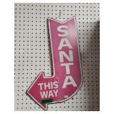 "Santa This Way" Metal Arrow Sign