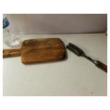 Vintage Cutting Board And Hair Crimper