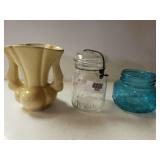 Antique 1940s Vase, Vintage Ball Mason Jar And