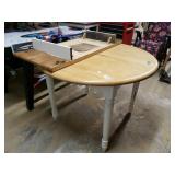 Round Farm Style Table With Leaf