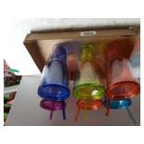 Assorted Colorful Beverage Cups With Straws