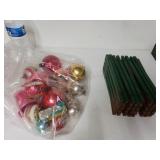 Vintage Christmas Bulbs And Decorative Fencing