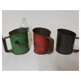 3 Antique Flour Sifters