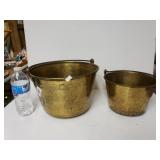 2 Decorative Brass Like Buckets