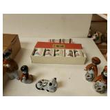 Vintage Saki Cups And Japanese Figurines