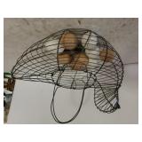 Wire Chicken Basket With Decorative Eggs