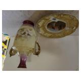 St Kilian Vintage Plate & Royal Saxe Vase From