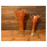 Two Beautiful Carnival Glass Vases