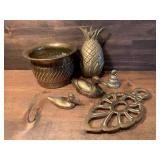 Collection of Various Brass, Trivet, Pineapple
