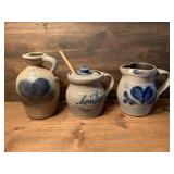 Rowe Pottery Syrup Dispenser, Honey Crock, &