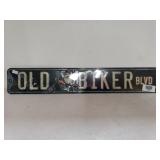 Old Biker Blvd. Metal Sign