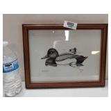 Blue Bill Drawing Signed By Artist Lee Ward