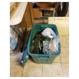 Storage Tote With Contents To Include Christmas