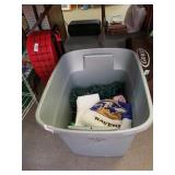 Storage Tote With Contents To Include Christmas