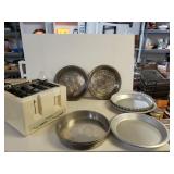 Vintage Pie And Cake Pans, And Toaster