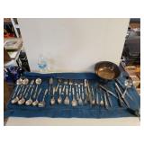 Stainless Flatware And Silver Like Bowl