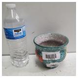 Clay Painted Flower Pot, Made In Italy