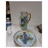 Matching Set Pitcher And Decorative Plate