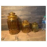 L.E. Smith Moon & Stars 3 Piece Cannister Set