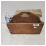 Antique Solid Wood Caddy Cutlery Tray With