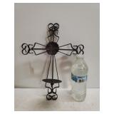 Vintage Rustic Metal Cross Sconce Candle Holder