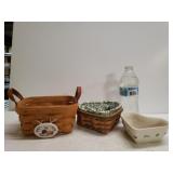 (2) Longaberger Baskets W/plastic Protectors -
