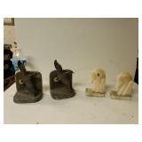 Marble Horse Bookends And Guck Bookends
