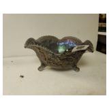 Vintage Imperial Glass Footed Carnival Glass Dish