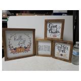 (4) Wooden Fall Decor Signs