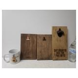 (2) Wooden Clipboards, DE Home Coffee Mug &