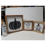 (3) Wooden Fall Decor Signs