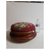Vintage Needlepoint Footstool