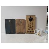 (2) Wooden Clipboards, (1) Bottle Opener, & DE