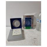 Crystal Etchings Christmas Ornament & Lenox Coin