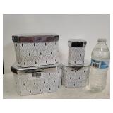 White & Silver Colored Cardboard Nesting Storage