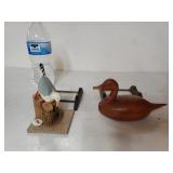 Small Duck Decoy Signed By Artist And Seagull