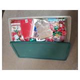 Long Plastic Tote With Christmas Wrapping