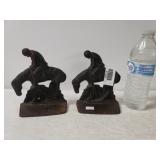 Man Riding Horse Metal Bookends