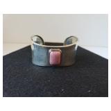 Ladies Cuff Bracelet W/Pink Stone - Marked Mexico