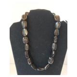 Ladies Natural Stone Necklace - Smoky Brown Color