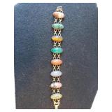 Ladies Scarab Stone Bracelet - Marked 1/20 12K GF